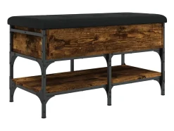 Banco zapatero roble ahumado 82x42x45 cm madera de ingeniería