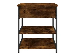 Banco zapatero roble ahumado 70x42,5x50 cm madera de ingeniería