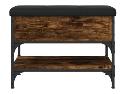 Banco zapatero roble ahumado 62x42x45 cm madera de ingeniería