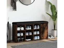 Banco zapatero roble ahumado 102x32x50 cm madera de ingeniería