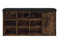 Banco zapatero roble ahumado 102x32x50 cm madera de ingeniería