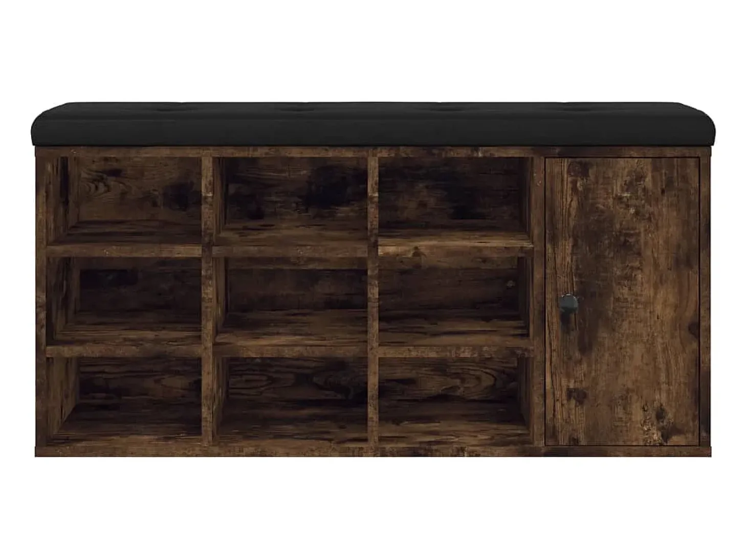 Banco zapatero roble ahumado 102x32x50 cm madera de ingeniería
