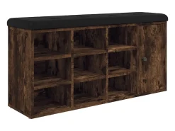 Banco zapatero roble ahumado 102x32x50 cm madera de ingeniería