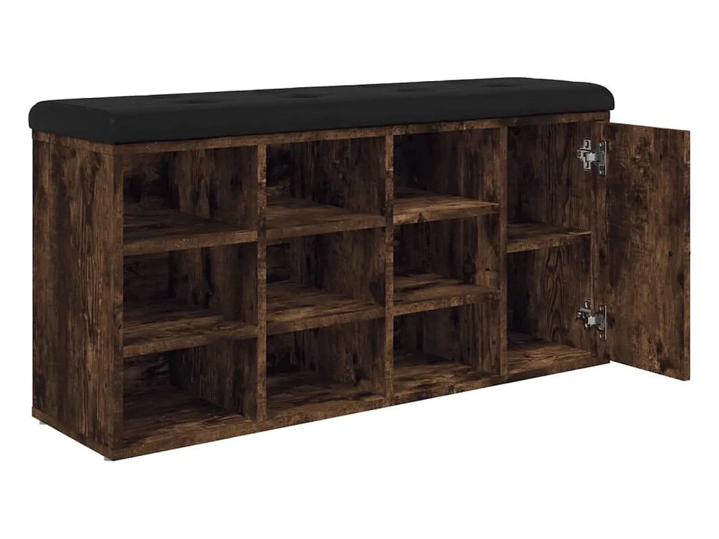 Banco zapatero roble ahumado 102x32x50 cm madera de ingeniería