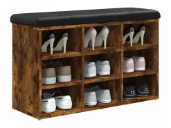 Banco zapatero roble ahumado 82x32x50 cm madera de ingeniería