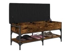 Banco zapatero roble ahumado 102x42x45 cm madera de ingeniería