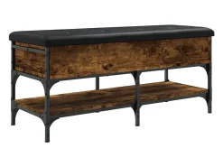 Banco zapatero roble ahumado 102x42x45 cm madera de ingeniería