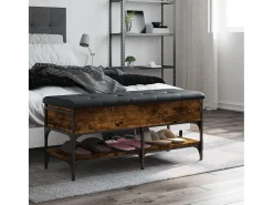 Banco zapatero roble ahumado 102x42x45 cm madera de ingeniería