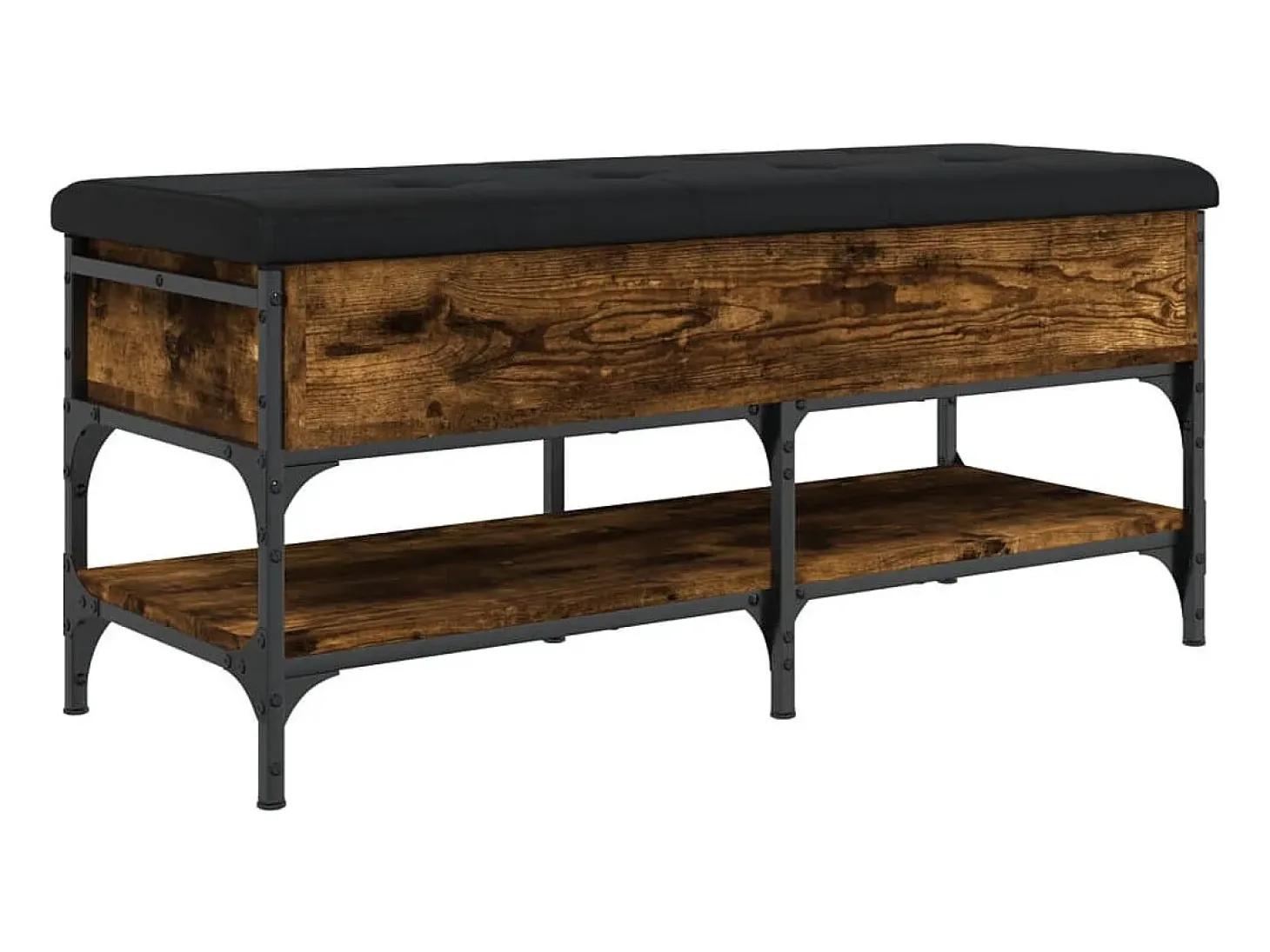 Banco zapatero roble ahumado 102x42x45 cm madera de ingeniería