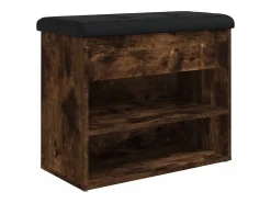Banco zapatero roble ahumado 62x32x50 cm madera de ingeniería
