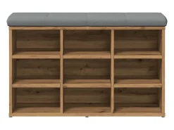 Banco zapatero roble craft 82x32x50 cm madera de ingeniería