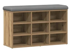 Banco zapatero roble craft 82x32x50 cm madera de ingeniería