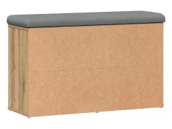 Banco zapatero roble craft 82x32x50 cm madera de ingeniería