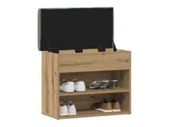 Banco zapatero roble craft 62x32x50 cm madera de ingeniería