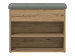 Banco zapatero roble craft 62x32x50 cm madera de ingeniería