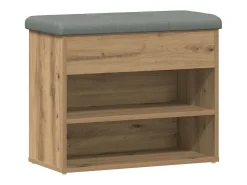 Banco zapatero roble craft 62x32x50 cm madera de ingeniería