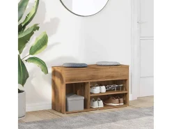 Banco zapatero roble craft 80x30x45 cm madera de ingeniería