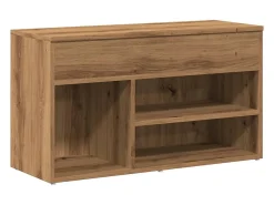 Banco zapatero roble craft 80x30x45 cm madera de ingeniería