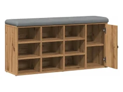 Banco zapatero roble craft 102x32x50cm madera de ingeniería