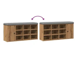 Banco zapatero roble craft 102x32x50cm madera de ingeniería