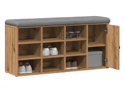 Banco zapatero roble craft 102x32x50cm madera de ingeniería