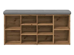 Banco zapatero roble craft 102x32x50cm madera de ingeniería