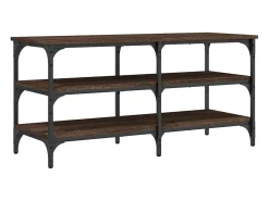 Banco zapatero roble marrón 100x38,5x49 cm madera de ingeniería