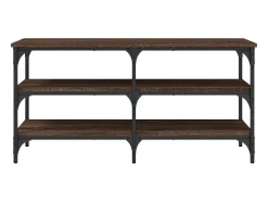 Banco zapatero roble marrón 100x38,5x49 cm madera de ingeniería