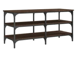 Banco zapatero roble marrón 100x38,5x49 cm madera de ingeniería