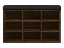 Banco zapatero roble marrón 82x32x50 cm Madera de ingeniería