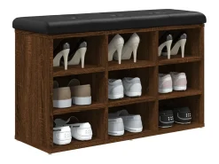 Banco zapatero roble marrón 82x32x50 cm Madera de ingeniería