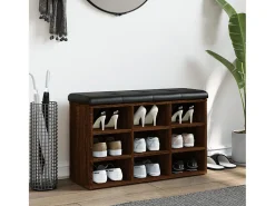 Banco zapatero roble marrón 82x32x50 cm Madera de ingeniería