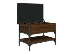 Banco zapatero roble marrón 62x42x45 cm madera de ingeniería