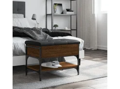 Banco zapatero roble marrón 62x42x45 cm madera de ingeniería