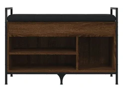 Banco zapatero roble marrón 85,5x32x57,5cm madera de ingeniería