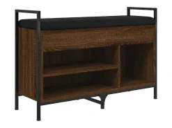 Banco zapatero roble marrón 85,5x32x57,5cm madera de ingeniería