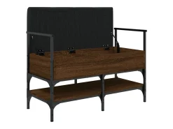 Banco zapatero roble marrón 85,5x42x57,5cm madera de ingeniería