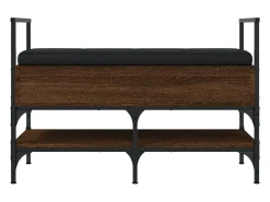 Banco zapatero roble marrón 85,5x42x57,5cm madera de ingeniería
