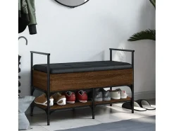 Banco zapatero roble marrón 85,5x42x57,5cm madera de ingeniería