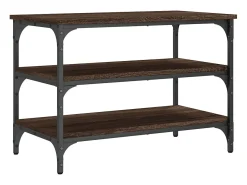 Banco zapatero roble marrón 70x38,5x49 cm madera de ingeniería