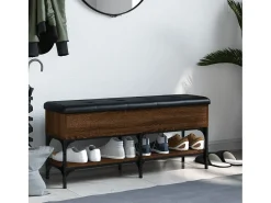 Banco zapatero roble marrón 102x32x45 cm madera de ingeniería