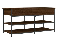 Banco zapatero roble marrón 100x42,5x50 cm madera de ingeniería