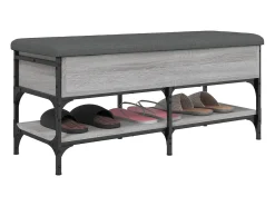 Banco zapatero Sonoma gris 102x42x45 cm madera de ingeniería