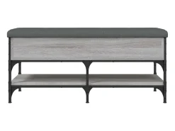 Banco zapatero Sonoma gris 102x42x45 cm madera de ingeniería