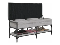 Banco zapatero Sonoma gris 102x42x45 cm madera de ingeniería