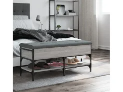 Banco zapatero Sonoma gris 102x42x45 cm madera de ingeniería