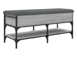 Banco zapatero Sonoma gris 102x42x45 cm madera de ingeniería