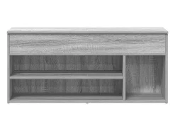Banco zapatero Sonoma gris 102x30,5x45 cm madera de ingeniería