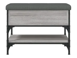 Banco zapatero Sonoma gris 62x42x45 cm madera de ingeniería