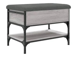 Banco zapatero Sonoma gris 62x42x45 cm madera de ingeniería